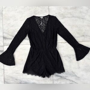 Patricia Timm Romper Black Lace Bell Sleeve Women S Fairy Whimsigoth Romantic